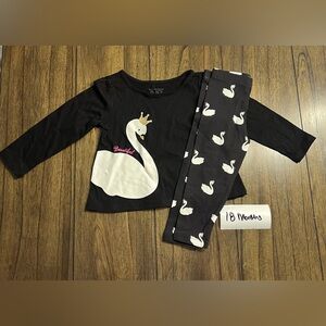 The children’s Place 2-piece toddler outfit - 18 month - Gently used - Swan